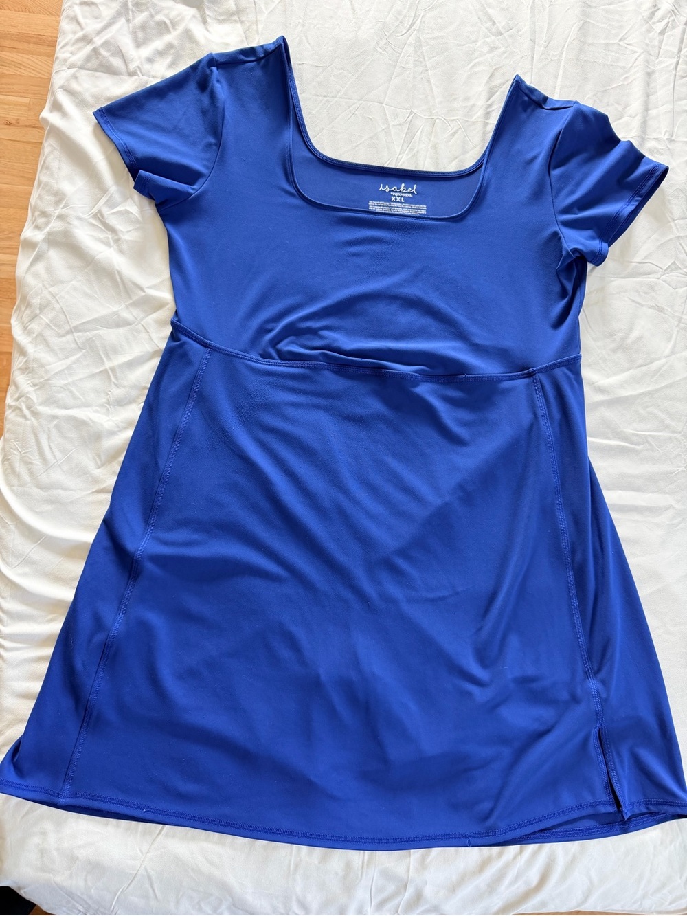 Ingrid & Isabel Royal Blue Scoop Neck Short Sleeve Dress w/ Built In Shorts - Picture 6 of 14